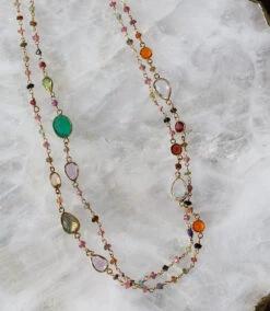 Multi Color Beaded Gemstone Necklace -Karen Kane Store 075F4B8A DC65 46BC B956 D638F7A69FD8