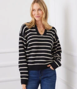 Stripe Polo Sweater