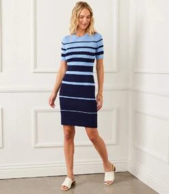 Stripe Ribbed Sweater Dress -Karen Kane Store 16664081 A3B9 4626 8875 672703461F56