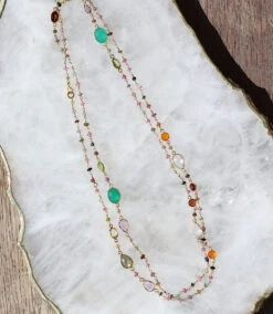 Multi Color Beaded Gemstone Necklace -Karen Kane Store 1866F754 DF02 42A8 B5F1 196A18F04416
