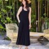Sleeveless Flare Midi Dress 2 Sleeveless Flare Midi Dress -Karen Kane Store 1L13030 BLK karenkane 2025 Spring 00