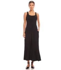Sleeveless Flare Midi Dress -Karen Kane Store 1L13030 BLK karenkane 2025 Spring 00 1