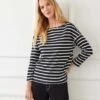 Stripe 3/4 Sleeve Boatneck Top 2 Stripe 3/4 Sleeve Boatneck Top -Karen Kane Store 1L14200 BLC karenkane 2025 Spring 00