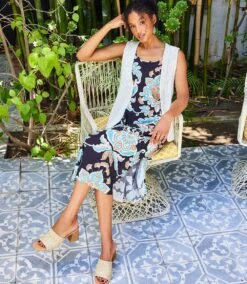 Sleeveless Side-Slit Tank Dress