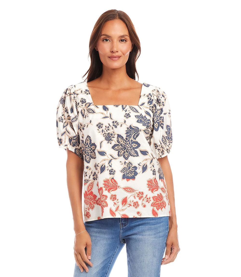 Puff Sleeve Square Neck Top 4 Puff Sleeve Square Neck Top - Image 2