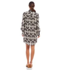 Blouson Sleeve Linen Shirtdress 10 Blouson Sleeve Linen Shirtdress -Karen Kane Store 1L23500 PRT karenkane 2025 Spring 00 3