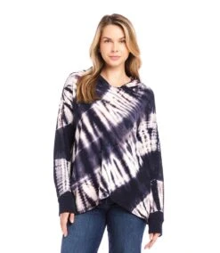 Petite Size Asymmetric Hem Hoodie -Karen Kane Store 1L24013P TD karenkane 2024 winter 00 1