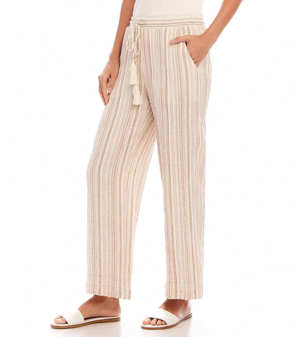 Metallic Stripe Drawstring Ankle Pants 5 Metallic Stripe Drawstring Ankle Pants - Image 3