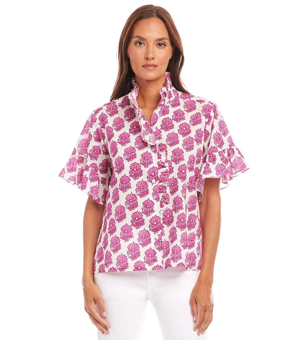 Short Sleeve Ruffle Trim Top 5 Short Sleeve Ruffle Trim Top - Image 3