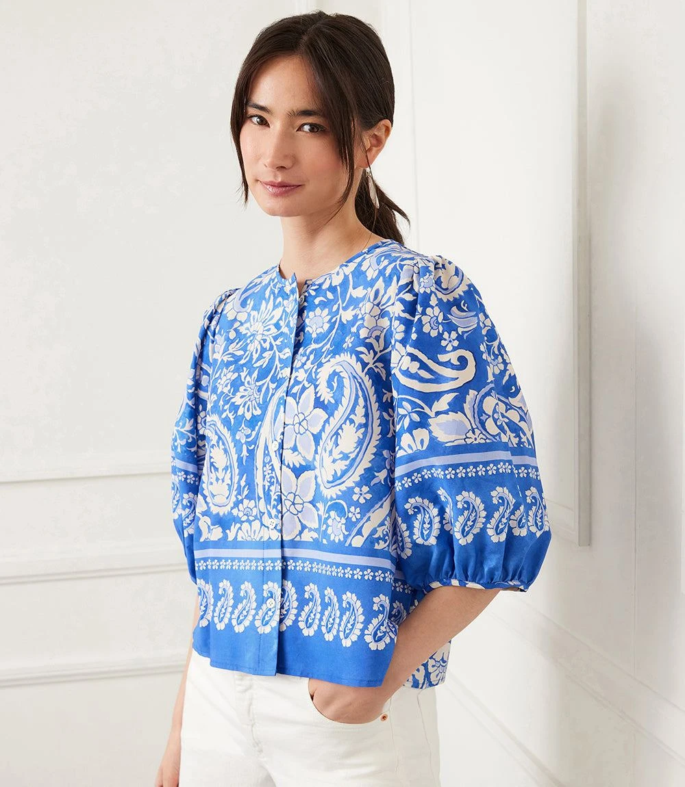 Puff Sleeve Button-Front Shirt 7 Puff Sleeve Button-Front Shirt - Image 5