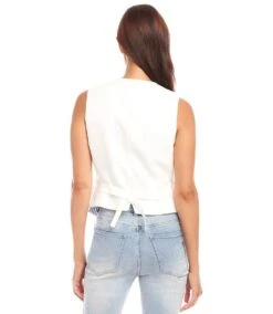 Stripe Button-Up Vest 19 Stripe Button-Up Vest -Karen Kane Store 1L27501 STP karenkane 2025 Spring 00 3