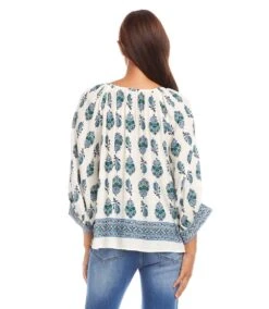 Border Print Blouson Sleeve Top -Karen Kane Store 1L27701 PRT karenkane 2025 Spring 00 3