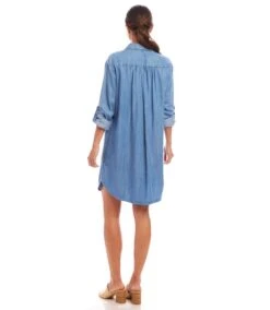 Roll Tab Chambray Shirtdress -Karen Kane Store 1L66000 CHA karenkane 2025 Spring 00 3