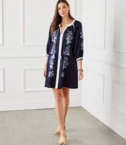 Blouson Sleeve Embroidered Peasant Dress -Karen Kane Store 1L70238 NAV karenkane 2025 Spring 00 1