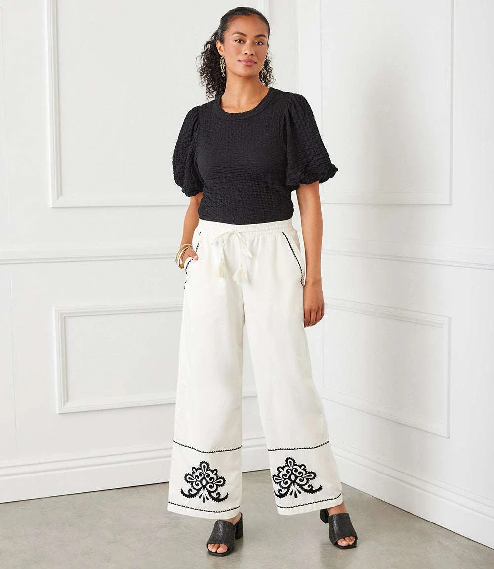 Embroidered Drawstring Ankle Pants 7 Embroidered Drawstring Ankle Pants - Image 5