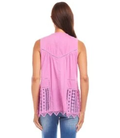 Petite Size Lace Trim Sleeveless Top -Karen Kane Store 1L70243P PIN karenkane 2025 Spring 00 3