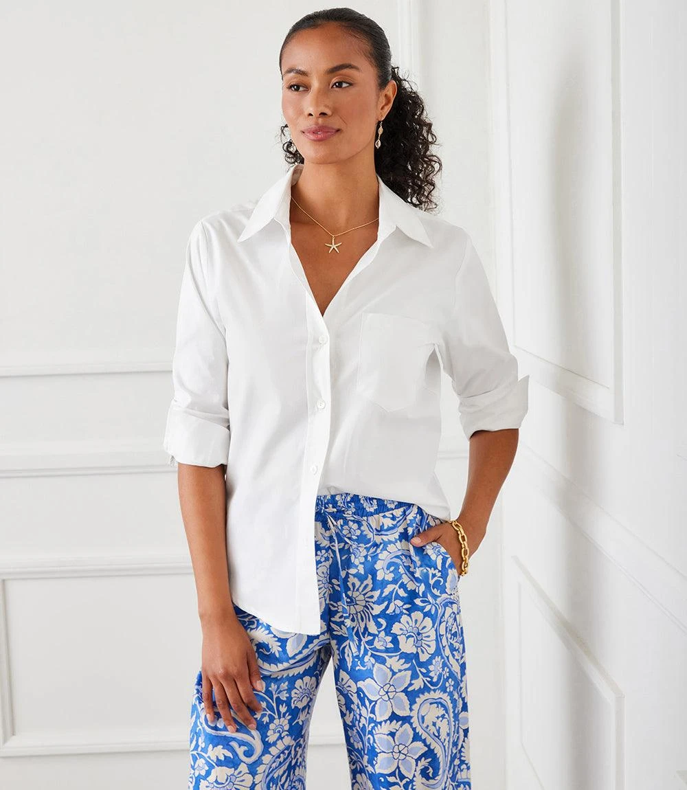 Ruched Sleeve Button-Up Shirt 9 Ruched Sleeve Button-Up Shirt - Image 7