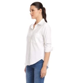 Ruched Sleeve Button-Up Shirt 14 Ruched Sleeve Button-Up Shirt -Karen Kane Store 1L70253 WHT karenkane 2025 Spring 02