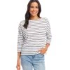 Stripe Boatneck Top 2 Stripe Boatneck Top -Karen Kane Store 1L75600 STP karenkane 2024 winter 00 1