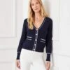 Contrast Trim Cardigan Sweater -Karen Kane Store 1L89899 NOW karenkane 2025 Spring 00 2
