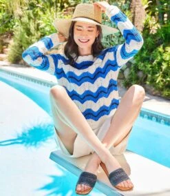 Pointelle Zigzag Sweater -Karen Kane Store 1L89924 mul 00