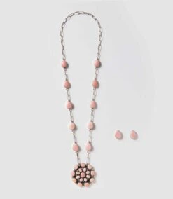 Pink Conch Necklace And Earrings Set -Karen Kane Store 2025 02 28 Delivery Jewelry Turqoise 17496