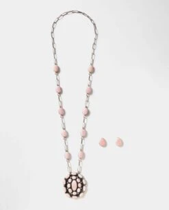 Pink Conch Necklace And Earrings Set -Karen Kane Store 2025 02 28 Delivery Jewelry Turqoise 17501