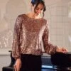 Sequin Boatneck Top -Karen Kane Store 229D1329 DC2A 4272 90CE F9BD59E32A6E