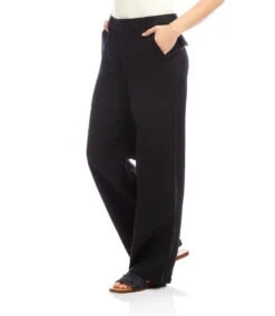 Linen Wide-Leg Trousers -Karen Kane Store 2L01516 BLK KK 2025 00 2