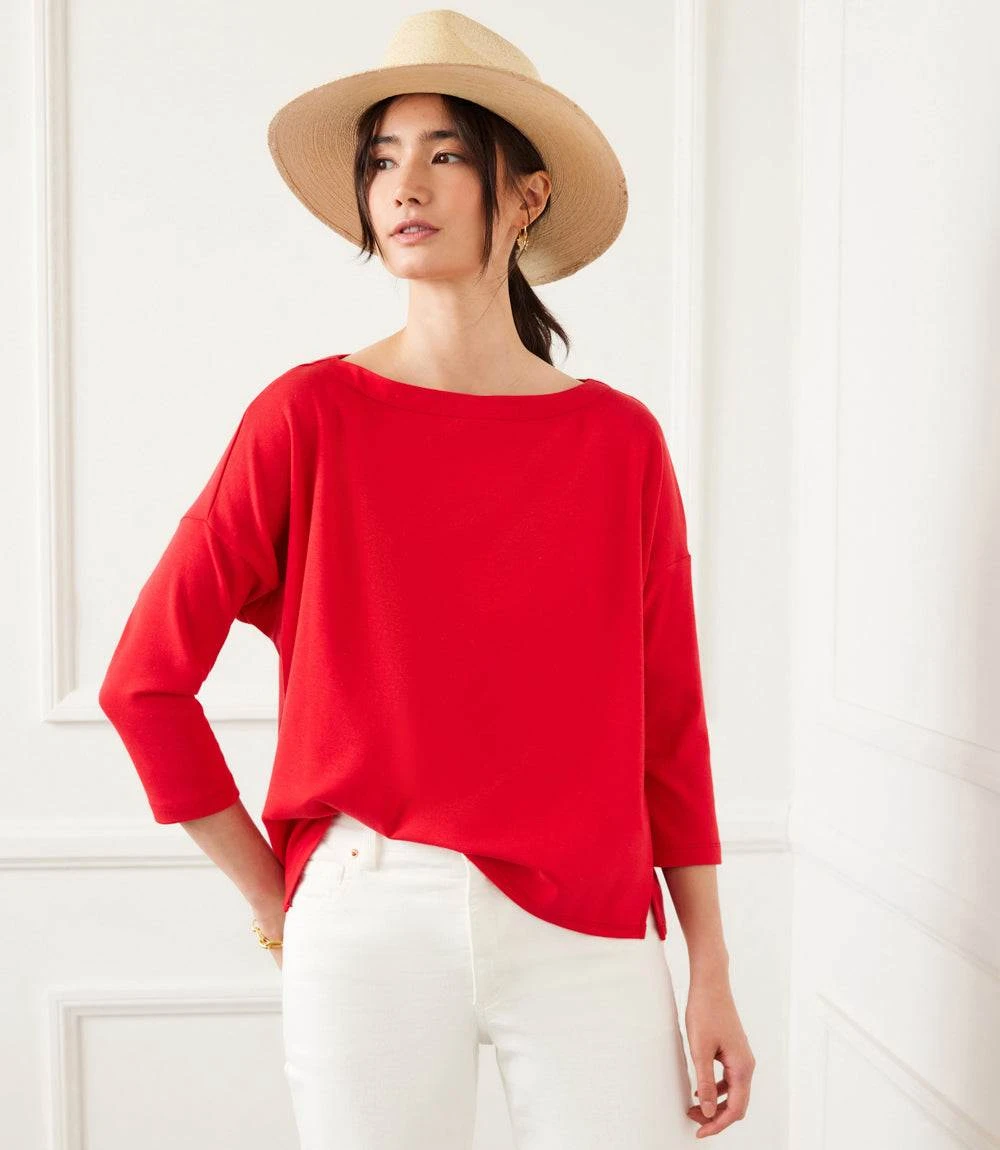 Petite Size 3/4 Sleeve Boatneck Top 8 Petite Size 3/4 Sleeve Boatneck Top - Image 6