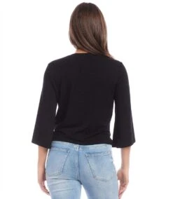 Drape Front Top -Karen Kane Store 2L13045 BLK KK 2025 Summer 00 3 nds