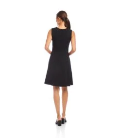 Petite Size Sleeveless Fit & Flare Dress -Karen Kane Store 2L14014P BLK karenkane 2025 Summer 00 3