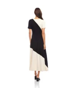 Short Sleeve Contrast Midi Dress -Karen Kane Store 2L14076 EBL KK 2025 Summer 00 4