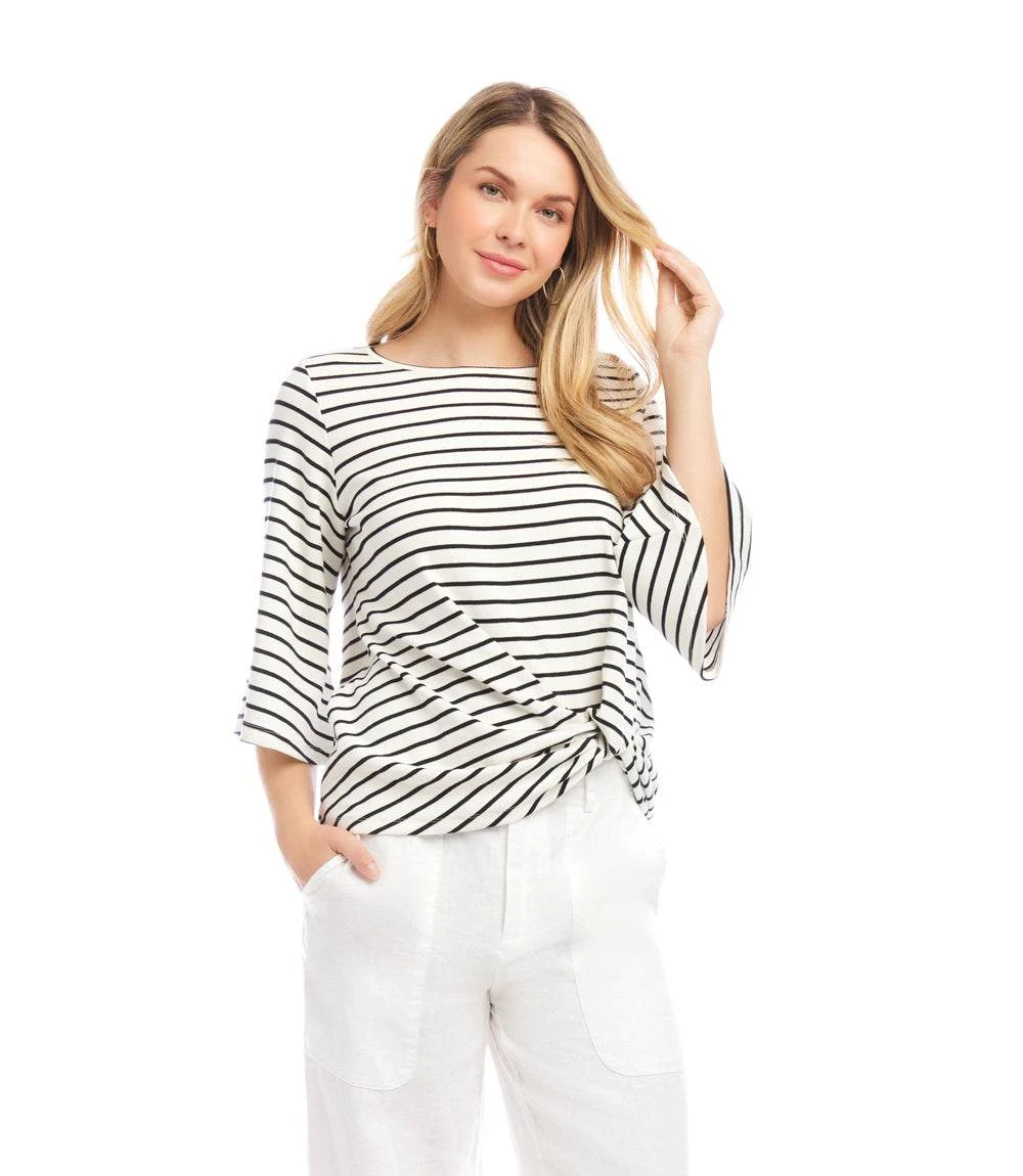 Stripe Flare Sleeve Pick-Up Top 4 Stripe Flare Sleeve Pick-Up Top - Image 2