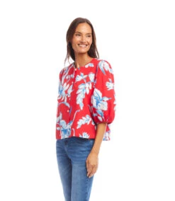 Petite Size Puff Sleeve Button-Front Shirt 14 Petite Size Puff Sleeve Button-Front Shirt -Karen Kane Store 2L22401P PRT karenkane 2025 Summer 00 3