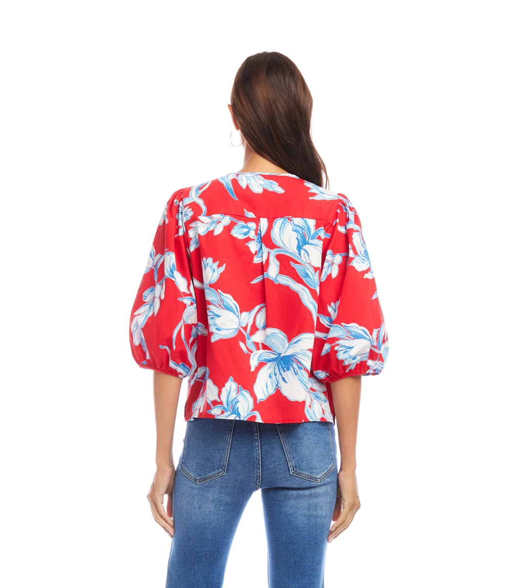 Petite Size Puff Sleeve Button-Front Shirt 8 Petite Size Puff Sleeve Button-Front Shirt - Image 6