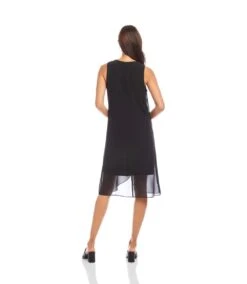 Sleeveless Draped Crossover Dress -Karen Kane Store 2L25700 BLK KK 2025 Summer 00 3