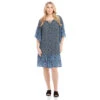Plus Size Contrast Ruffle Hem Dress 2 Plus Size Contrast Ruffle Hem Dress -Karen Kane Store 2L28101W PRT karenkane 2025 Summer 00 1