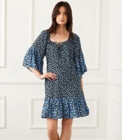 Contrast Ruffle Hem Dress -Karen Kane Store 2L28101 PRT karenkane 2025 Summer 00 1