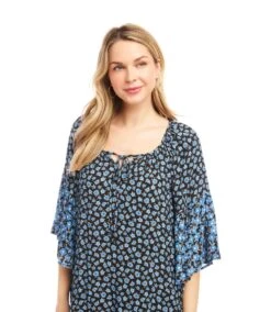 Contrast Ruffle Hem Dress -Karen Kane Store 2L28101 PRT karenkane 2025 Summer 00 6