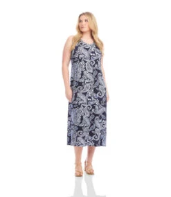 Plus Size Sleeveless Midi Dress