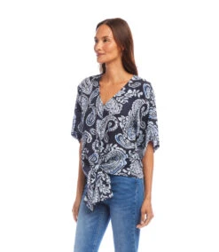 Flutter Sleeve Tie Front Top -Karen Kane Store 2L28801 PAI karenkane 2025 Summer 00 4