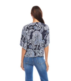 Flutter Sleeve Tie Front Top -Karen Kane Store 2L28801 PAI karenkane 2025 Summer 00 5