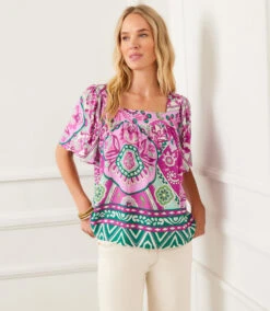 Flare Sleeve Square Neck Top 12 Flare Sleeve Square Neck Top -Karen Kane Store 2L29403 PRT KK 2025 Summer 00 5