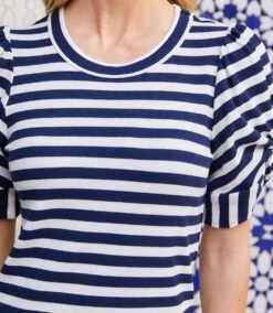 Stripe Twist-Sleeve Top 13 Stripe Twist-Sleeve Top -Karen Kane Store 2L30601 STP KK 2025 Summer 00 3