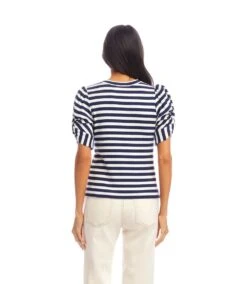 Stripe Twist-Sleeve Top 12 Stripe Twist-Sleeve Top -Karen Kane Store 2L30601 STP KK 2025 Summer 00 6