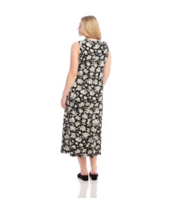 Plus Size Sleeveless V-Neck Midi Dress -Karen Kane Store 2L31300W BLK KK 2025 Summer 00 4