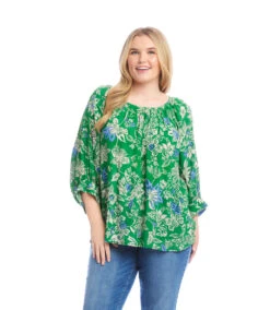 Plus Size Blouson Sleeve Top