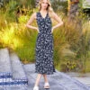 Sleeveless V-Neck Midi Dress -Karen Kane Store 2L32600 PRT KK 2025 Summer 00 1