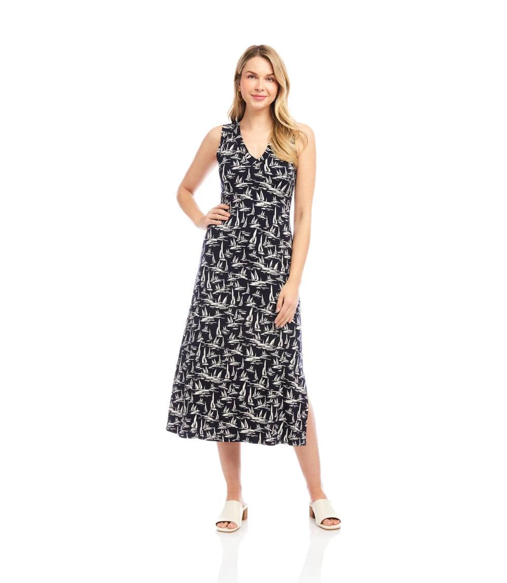 Sleeveless V-Neck Midi Dress 5 Sleeveless V-Neck Midi Dress - Image 3